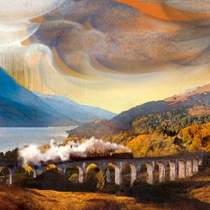 Steemin’ Up Glenfinnan, Giclée Art Print by Esther Cohen
