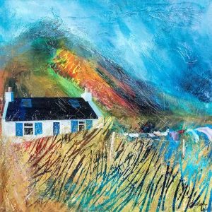 Blue Shutters on Washing Day, Giclée Art Print by Fiona Matheson