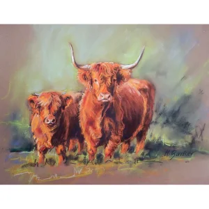 Baravalla Og 6th and Her Bull Calf, Giclée Art Print by Hilary Barker