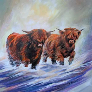 Fun in the Snow, Giclée Art Print by Hilary Barker