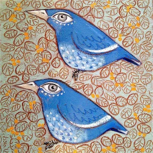 Bluebirds, Giclée Art Print by Ingrid Nilsson