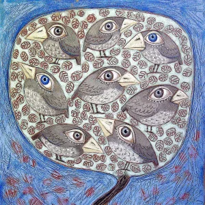 Bird Tree, Giclée Art Print by Ingrid Nilsson