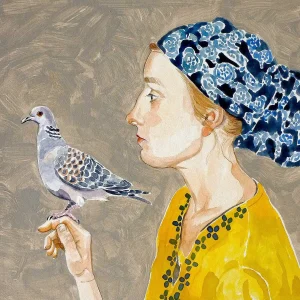 Clementine and Turtle Dove, Giclée Art Print by Ingrid Nilsson