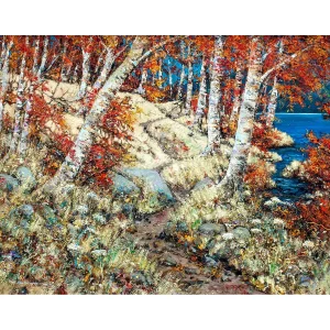Loch Lomond Birches, Giclée Art Print by John Bathgate