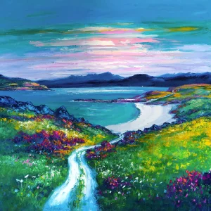 Lone Sail at Dawn, Isle of Skye, Giclée Art Print by Jean Feeney