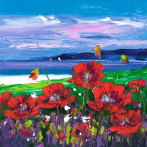 Torridon Poppies, Giclée Art Print by Jean Feeney