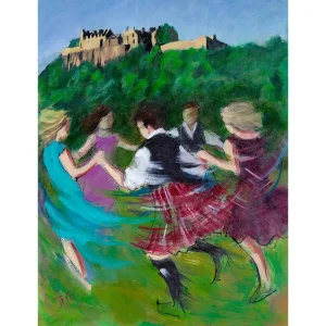 Ceilidh Amidst Majesty, Giclée Art Print by Janet McCrorie