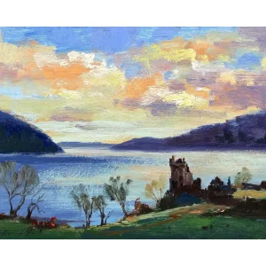 Sunrise, Urquhart Castle, Giclée Art Print by Joseph Maxwell-Stuart