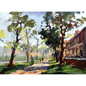 Cycling Through the Meadows, Giclée Art Print by Joseph Maxwell-Stuart