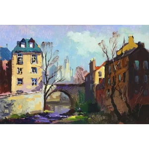 Fishing by Dean Village, Giclée Art Print by Joseph Maxwell-Stuart