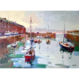 Harbour in March, North Berwick, Giclée Art Print by Joseph Maxwell-Stuart
