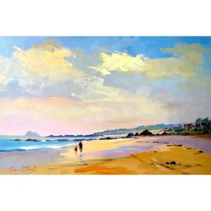 On the Beach at Milsey Bay, North Berwick, Giclée Art Print by Joseph Maxwell-Stuart