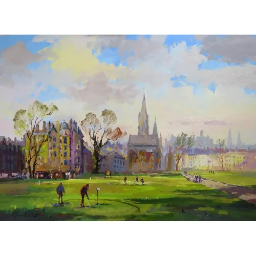 Saturday Golf, Edinburgh, Giclée Art Print by Joseph Maxwell-Stuart