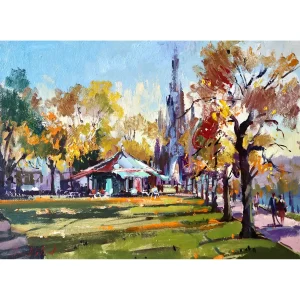 Autumn Sunshine, Princes Street Gardens, Giclée Art Print by Joseph Maxwell-Stuart