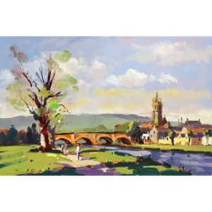 By the River Tweed, Peebles, Giclée Art Print by Joseph Maxwell-Stuart
