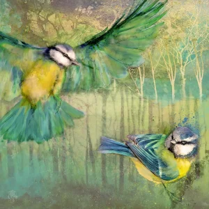 Blue Tits, Giclée Art Print by Lee Scammacca