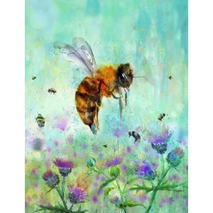 Bee and Thistle, Giclée Art Print by Lee Scammacca