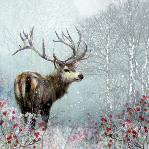 Winter Stag, Giclée Art Print by Lee Scammacca