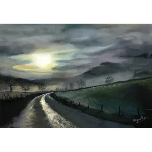 Moonlight in the Glen, Giclée Art Print by Margaret Evans