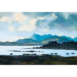 Evening Grazing, Ord, Skye, Giclée Art Print by Margaret Evans