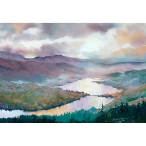 Mists Rising Glen Garry, Giclée Art Print by Margaret Evans