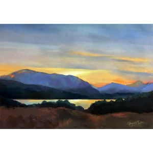 Sundown, Loch Tulla, Giclée Art Print by Margaret Evans