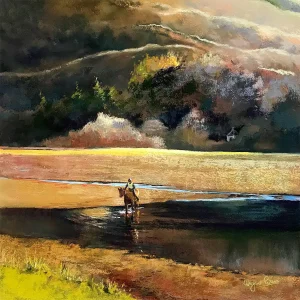 The Morning Trek, Melfort, Giclée Art Print by Margaret Evans