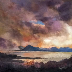 Sea Mists over Cuillins, Giclée Art Print by Margaret Evans