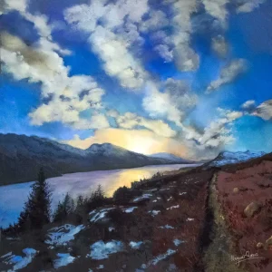 Snow Meltdown, Loch Earn, Giclée Art Print by Margaret Evans