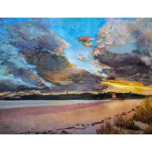 Evening Stroll, St Andrews, Giclée Art Print by Margaret Evans