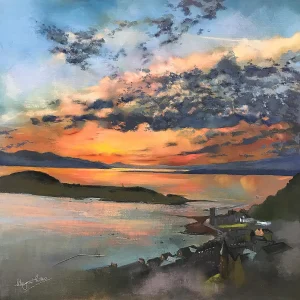 Dusk over Oban, Giclée Art Print by Margaret Evans