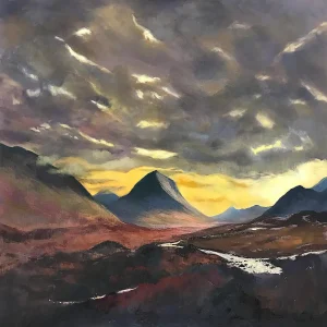 Evenfall by the Cullins, Giclée Art Print by Margaret Evans