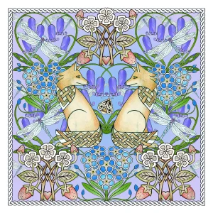 Celtic Foxes, Giclée Art Print by Marjory Tait