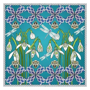 Snowdrops and Harebells, Giclée Art Print by Marjory Tait