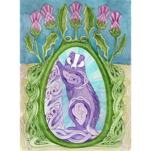 Celtic Badger, Giclée Art Print by Marjory Tait