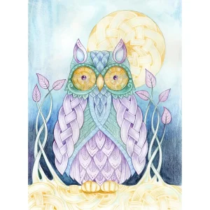 Celtic Owl, Giclée Art Print by Marjory Tait