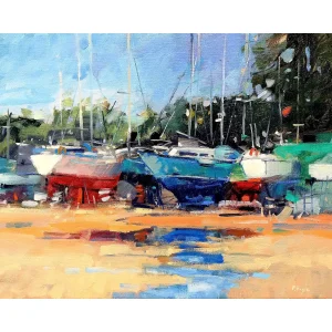 Boatyard, Tighnabruaich, Giclée Art Print by Peter Foyle