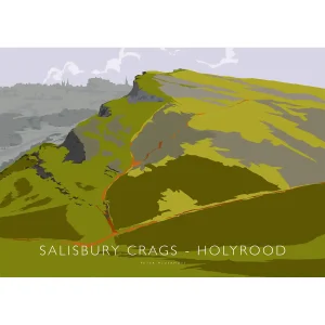 Salisbury Crags, Holyrood, Giclée Art Print by Peter McDermott