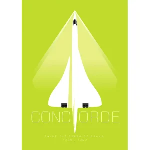 Concorde (Lime Green), Giclée Art Print by Peter McDermott