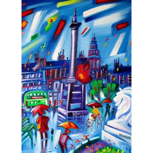 Busy Day At George Square, Giclée Art Print by Raymond Murray