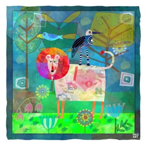 Lion, Giclée Art Print by Rikki O'Neill