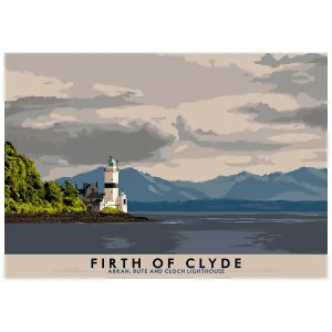 Firth of Clyde: Arran, Bute and Cloch Lighthouse, Giclée Art Print by Stewart Bremner