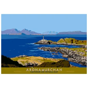 Ardnamurchan: Lighthouse and Small Isles, Giclée Art Print by Stewart Bremner