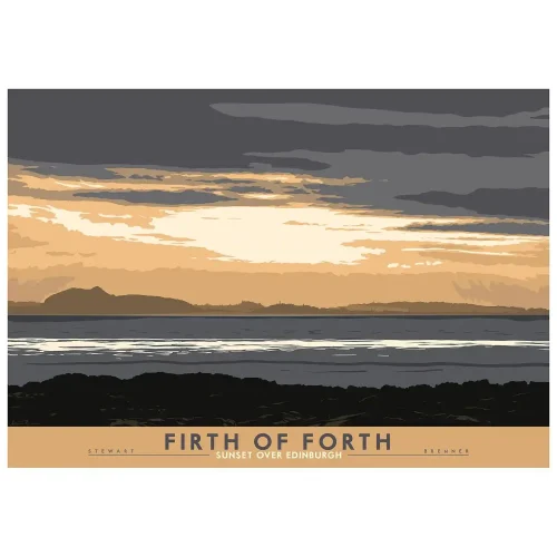 Firth of Forth: Sunset Over Edinburgh, Giclée Art Print by Stewart Bremner