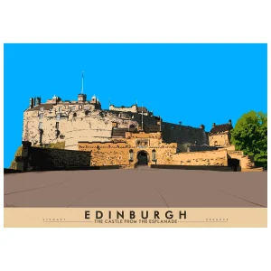 Edinburgh: the Castle from Esplanade, Giclée Art Print by Stewart Bremner