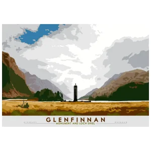 Glenfinnan: Monument and Loch Shiel, Giclée Art Print by Stewart Bremner