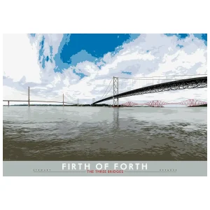 Firth of Forth: the Three Bridges, Giclée Art Print by Stewart Bremner