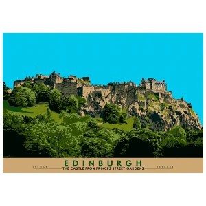 Edinburgh: the Castle from Princes Street Gardens, Giclée Art Print by Stewart Bremner