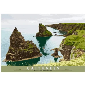 Caithness: Stacks of Duncansby, Giclée Art Print by Stewart Bremner