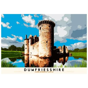 Dumfriesshire: Caerlaverock Castle, Giclée Art Print by Stewart Bremner